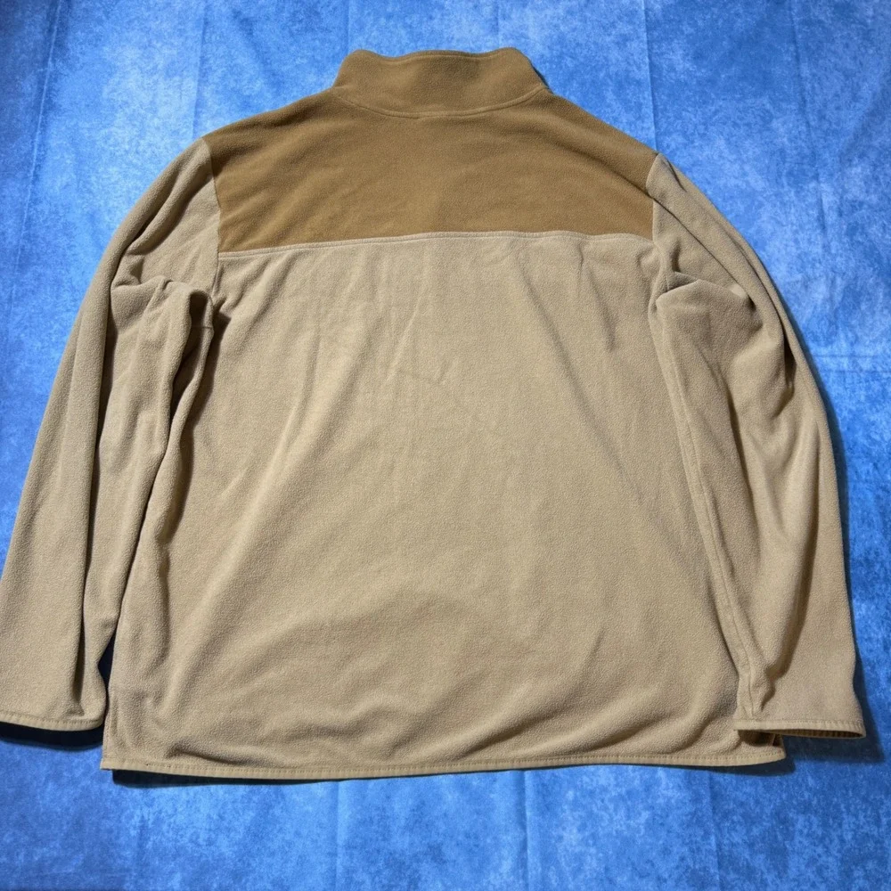 Y2K The North Face 3XL Tan Brown Colorblock Quarter Zip Fleece Pullover